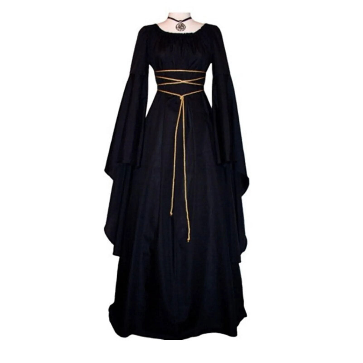 Female Dress Vintage Halloween Cosplay Costume Witch Vampire Gothic Dress Ghost Dresses Up Party Solid Medieval Ghost Bride