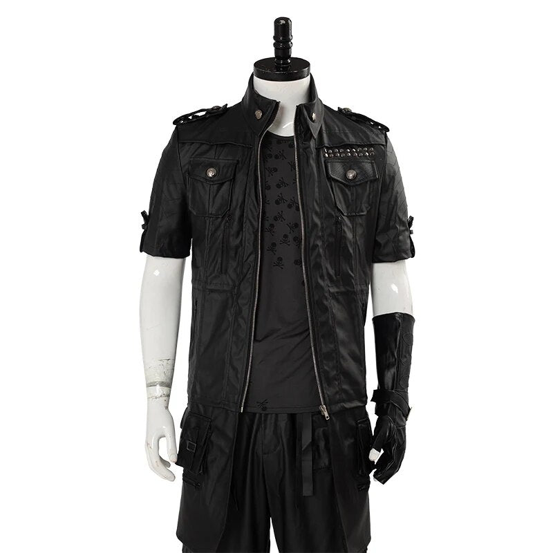 Final Cos Fantasy XV FF15 Noctis Lucis Caelum Noct Cosplay Costume Black Jacket Shirt Men Coat Pants Halloween Party Suits
