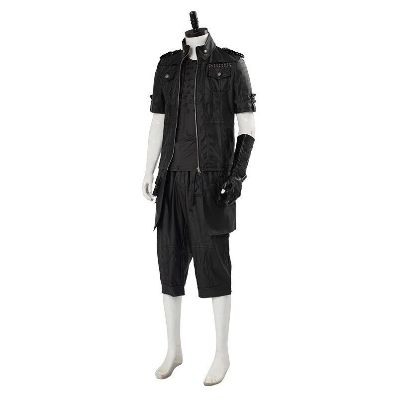 Final Cos Fantasy XV FF15 Noctis Lucis Caelum Noct Cosplay Costume Black Jacket Shirt Men Coat Pants Halloween Party Suits