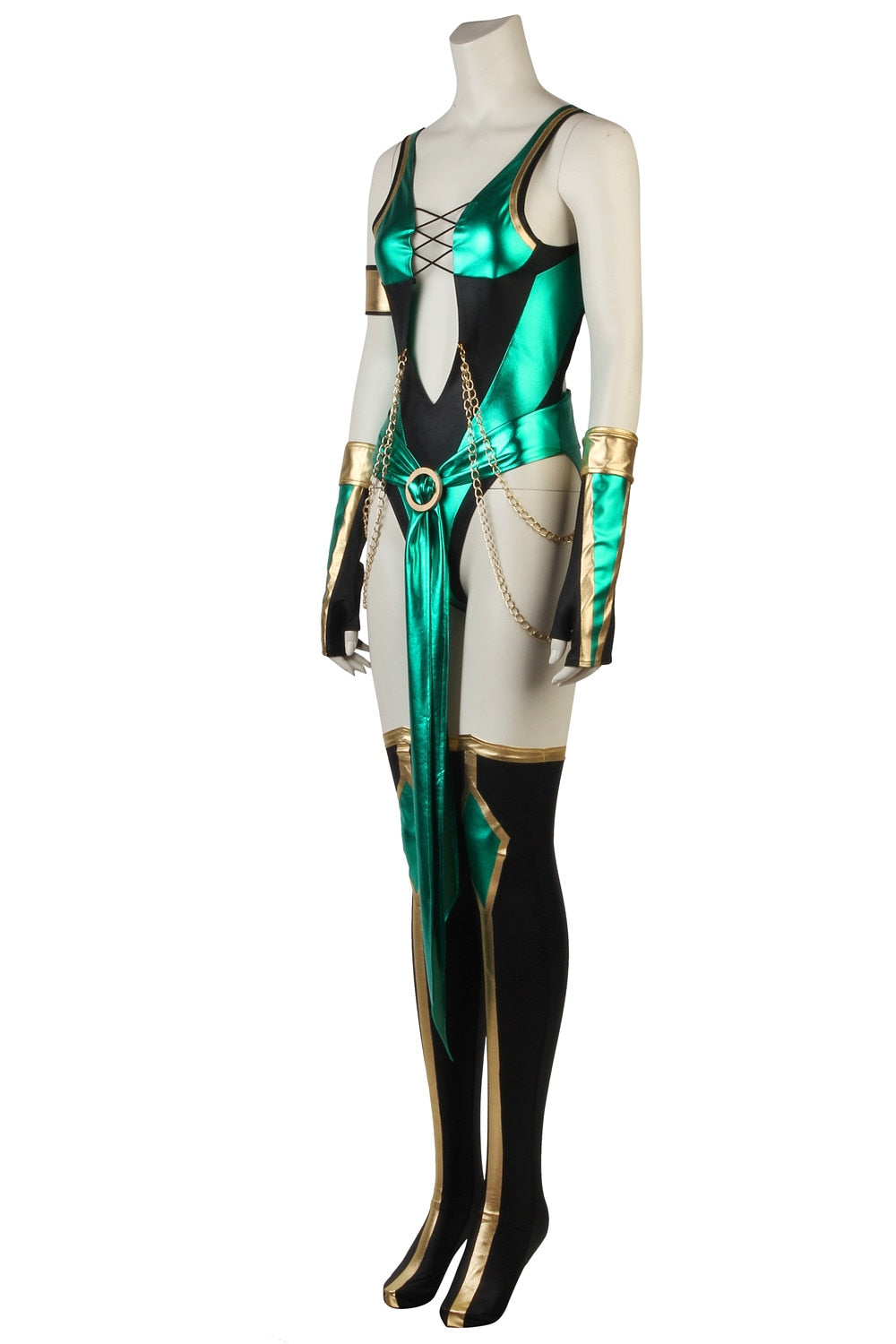 Game Mortal Kombat X Jade Costume Cosplay Blue Sexy Tights Battle Combat Women&#39;s Outfit Adult Full Suit Halloween Carnival