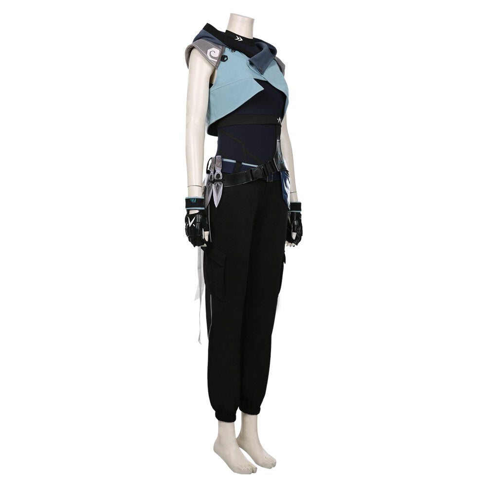 Game Valorant Jett Cosplay Costume Halloween Carnival Costume Jumpsuit Outfits Gift