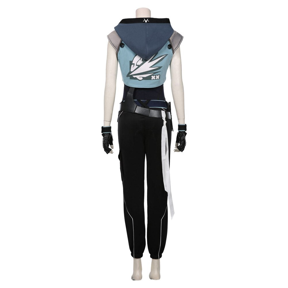Game Valorant Jett Cosplay Costume Halloween Carnival Costume Jumpsuit Outfits Gift