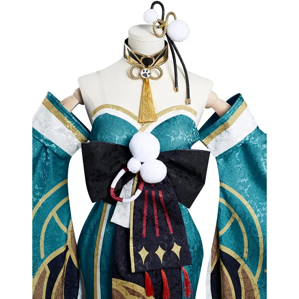 Genshin Impact Ms Hina/Gorou Cosplay Costume Outfits Women Dress Kimono Girlsl Skirts Full Set Cloth Halloween Carnival Suit