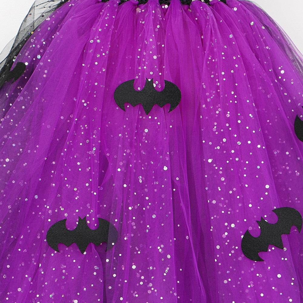 Girls Halloween Cosplay Vampire Costume Children Carnival Vestidos Party Kids Evil Witch Dress Kids Prom Ball Gown