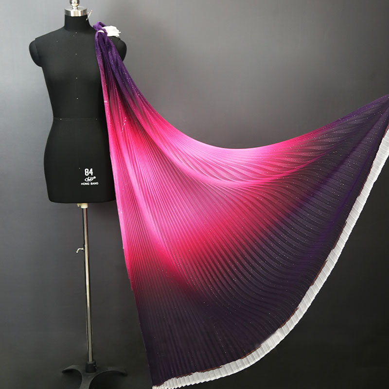 Gradient Pleated Mesh Fabric for Dress Stage Costume Net Hanfu Fabric Shape Fashion Background Decoration DIY Designer Material