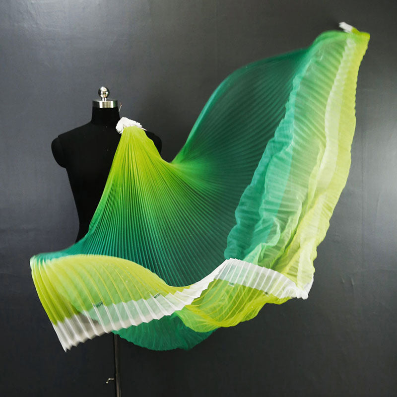 Gradient Pleated Mesh Fabric for Dress Stage Costume Net Hanfu Fabric Shape Fashion Background Decoration DIY Designer Material