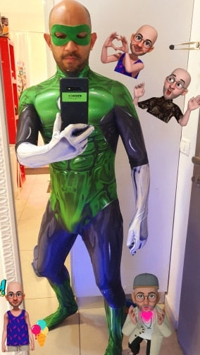 Green Lantern Cosplay Costumes Man Boys Male Muscle Shade Zentai Bodysuit Suit Adults Kids Superhero Halloween Jumpsuit