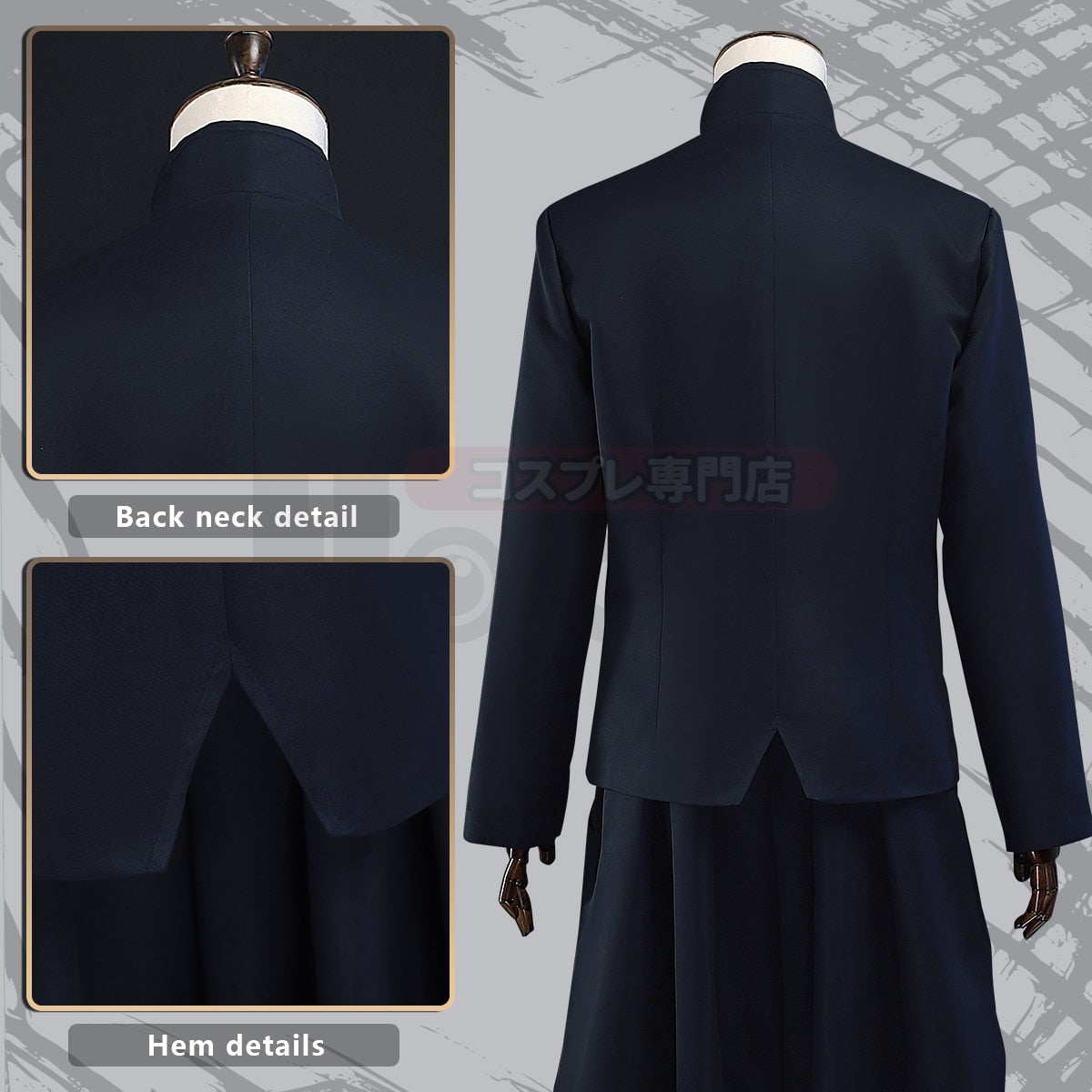 Jujutsu JJK Manga Anime Suguru Geto Satoru Gojo Cosplay Costume Wig Dark Blue Jacket Pants Uniform Rose Net Halloween