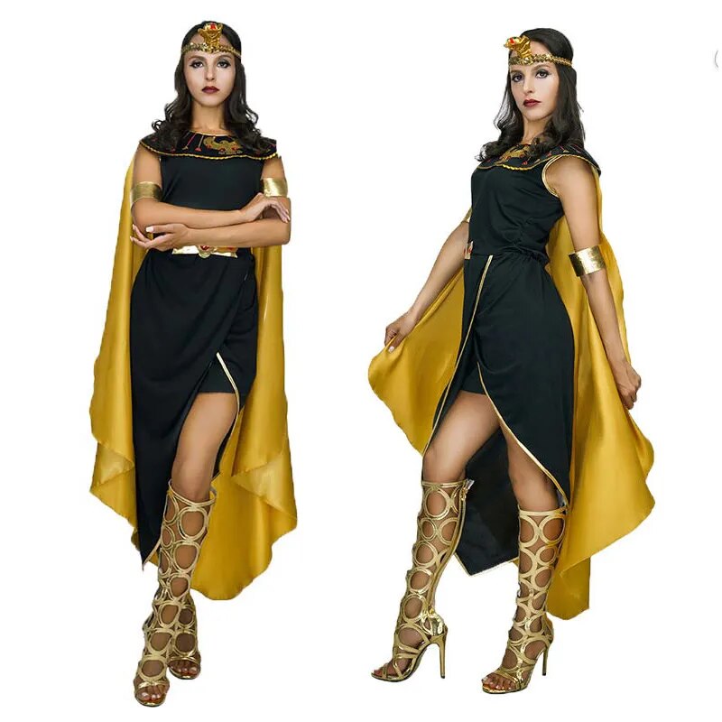 Halloween Ancient Egyptian Costumes Pharaoh Empress Cleopatra Queen Priest Cosplay Clothing for Women&#39;s Fancy Dress Outfits