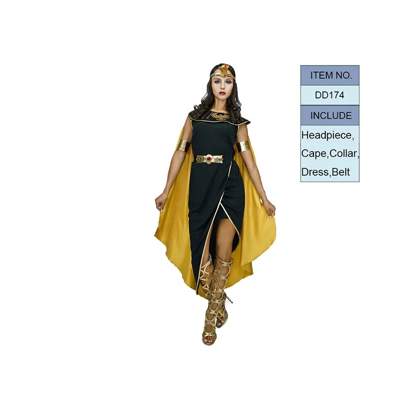 Halloween Ancient Egyptian Costumes Pharaoh Empress Cleopatra Queen Priest Cosplay Clothing for Women&#39;s Fancy Dress Outfits