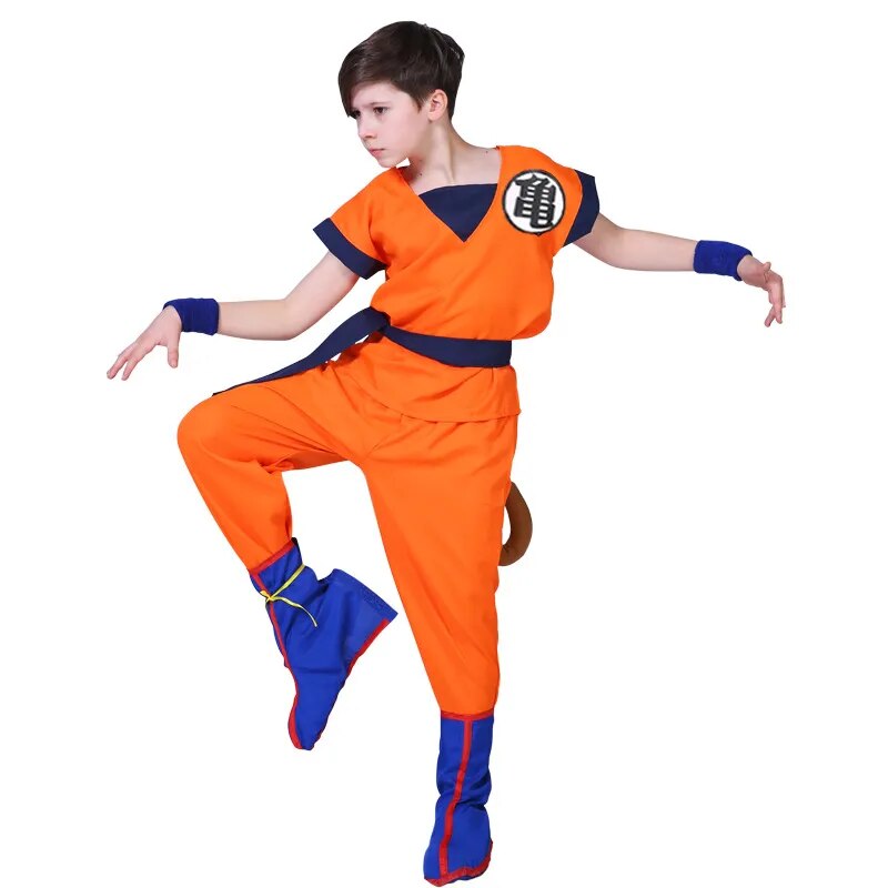 Halloween Goku Costume Kids Son Goku Adult Cosplay Costume Anime Superhero Uniform Wig Carnival Stage Children Clothing