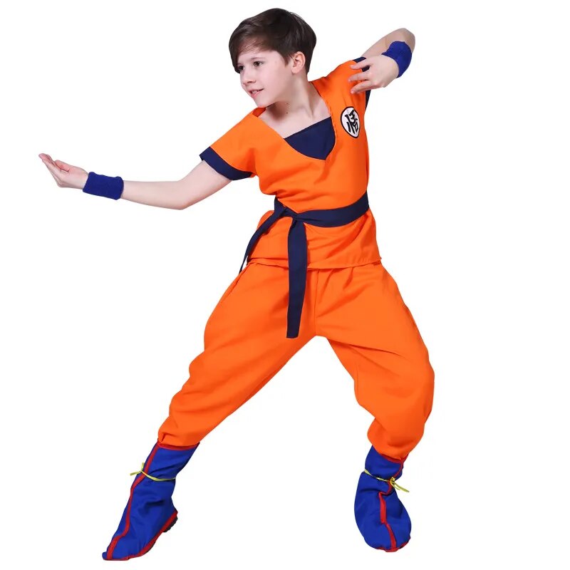 Halloween Goku Costume Kids Son Goku Adult Cosplay Costume Anime Superhero Uniform Wig Carnival Stage Children Clothing