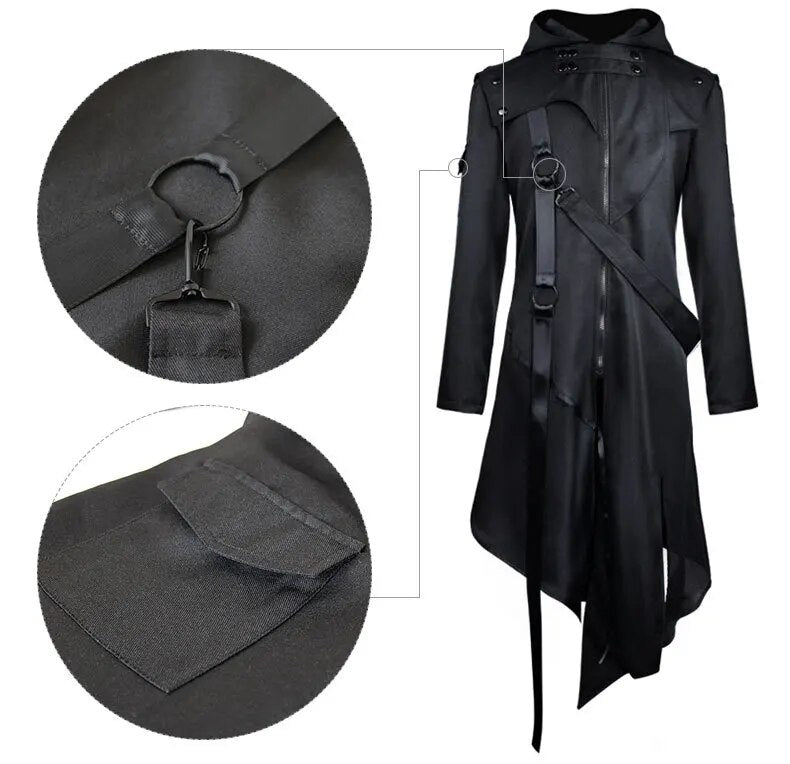Halloween Medieval Retro Gothic Men Cosplay Costume Long Trench Autumn and Winter Christmas Carnival Party Outfits