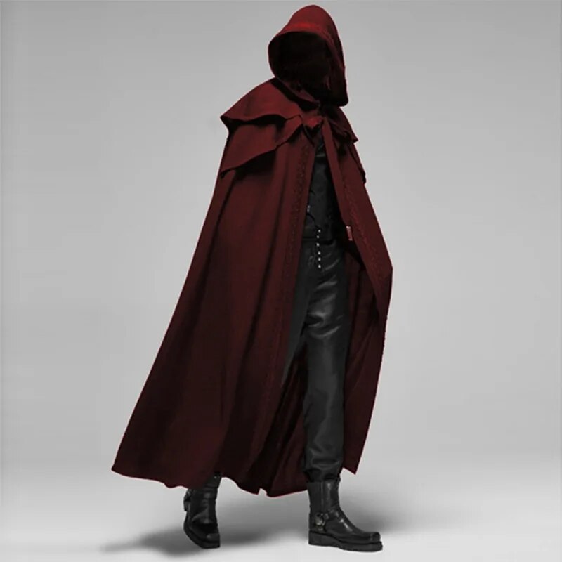 Halloween Party Medieval Costume Cape Gothic Men&#39;s Long Cloak Games Anime Role Playing Cosplay Costume