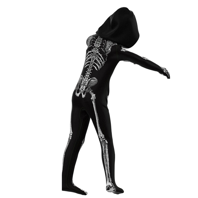 Halloween Skull Costume Children&#39;s Terror Dress Up Hooded Game Cosplay Holiday Gift Costume