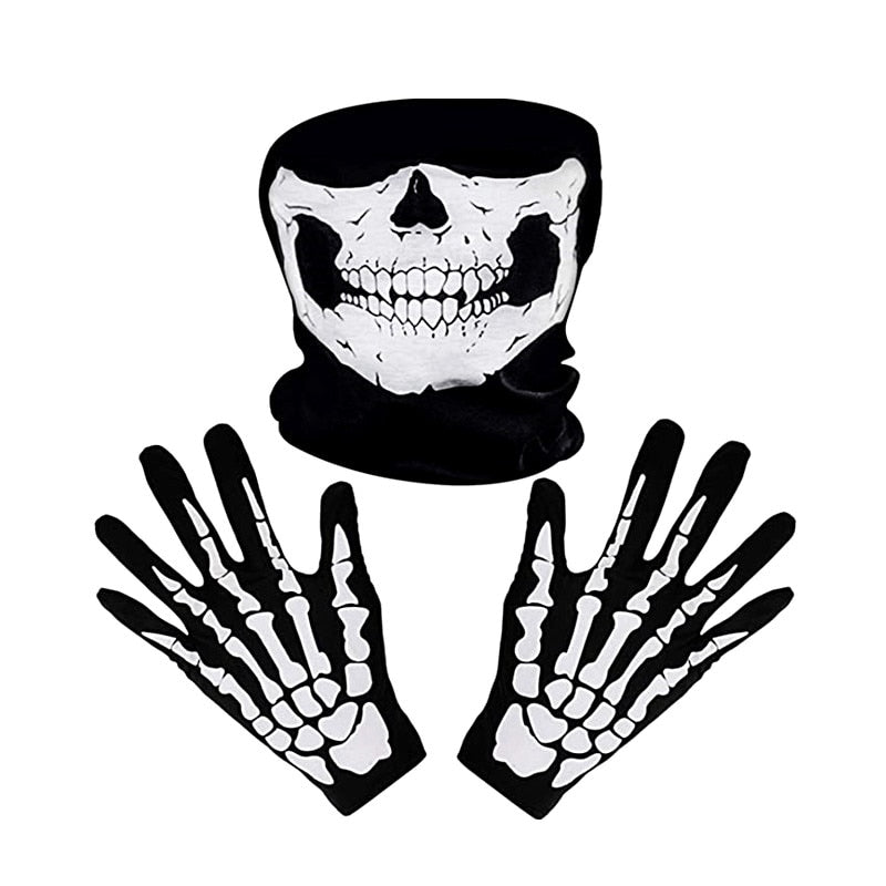 Halloween Skull Costume Children&#39;s Terror Dress Up Hooded Game Cosplay Holiday Gift Costume