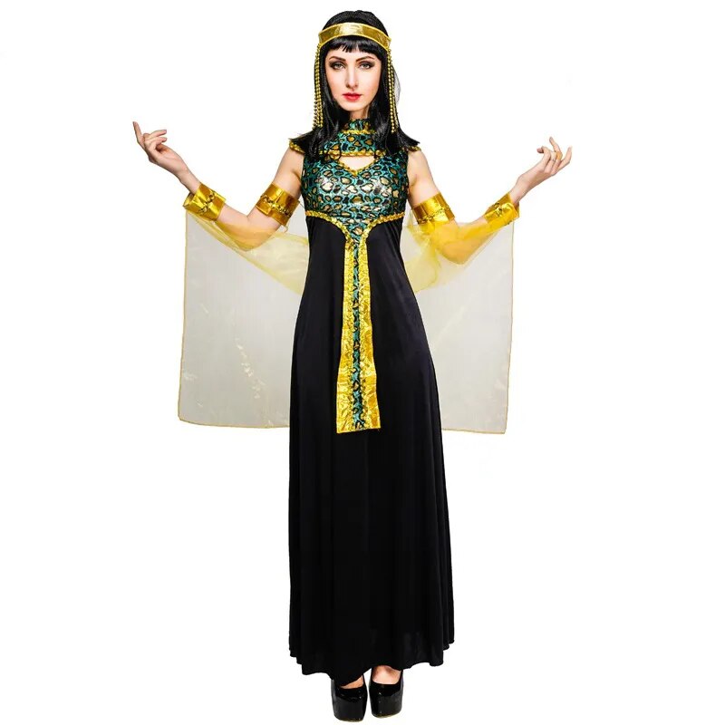 Halloween Women Ancient Egyptian Queen Costume Cosplay Halloween Costume Adult Men Egypt Pharaoh Clothes Performance Party