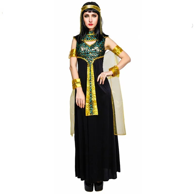 Halloween Women Ancient Egyptian Queen Costume Cosplay Halloween Costume Adult Men Egypt Pharaoh Clothes Performance Party