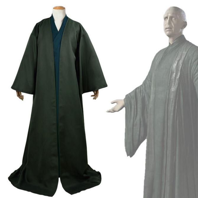 Harryy Potter School of Witchcraft and Wizardry Voldemort Cosplay Robe Cloak Headgear Adult Wizard Costume Party Hogwarts