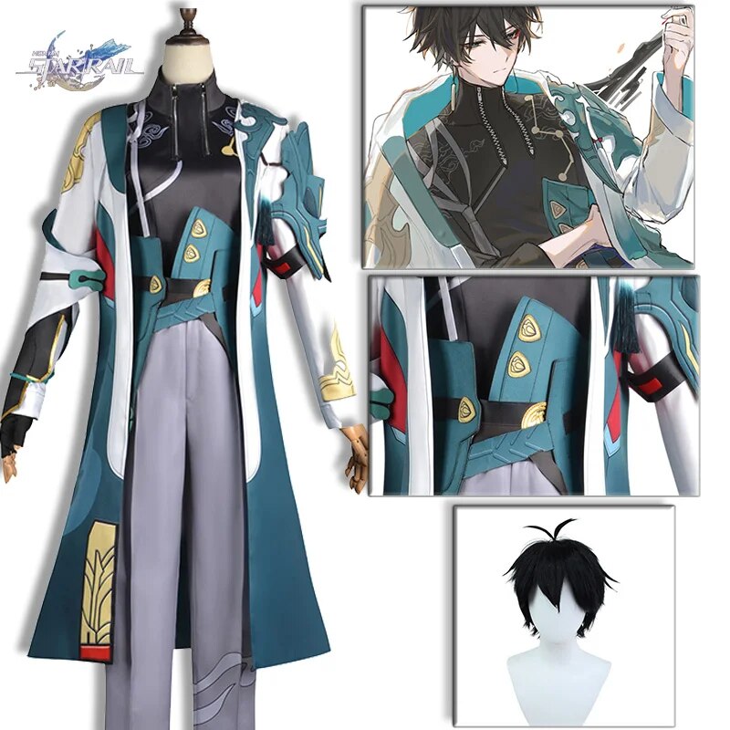 Honkai Star Rail Cosplay Dan Heng Cosplay Costumes Game Wig Earrings Suit Handsome Uniform Halloween Party Role Play Outfit Men