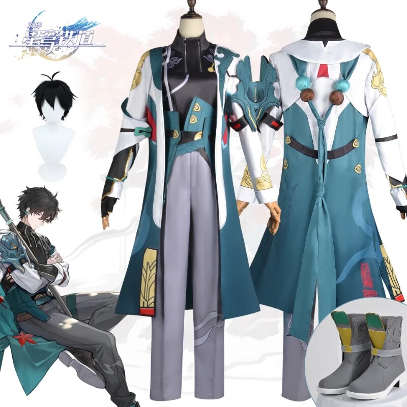 Honkai Star Rail Cosplay Dan Heng Cosplay Costumes Game Wig Earrings Suit Handsome Uniform Halloween Party Role Play Outfit Men