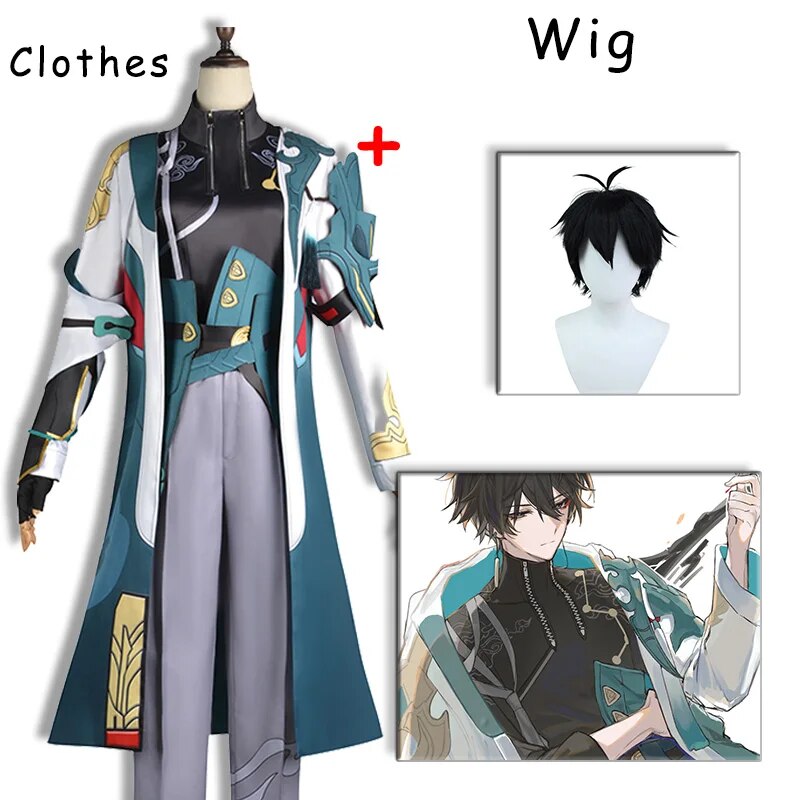 Honkai Star Rail Cosplay Dan Heng Cosplay Costumes Game Wig Earrings Suit Handsome Uniform Halloween Party Role Play Outfit Men