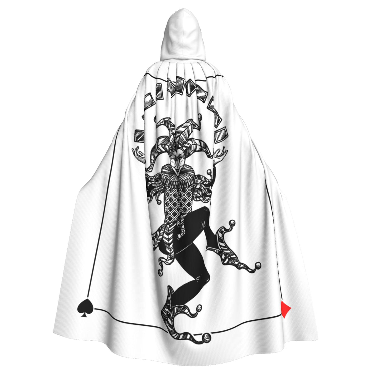 Hooded Cloak Unisex Cloak with Hood Cloak Cosplay Costume Poker Red Black Alice In Wonderland