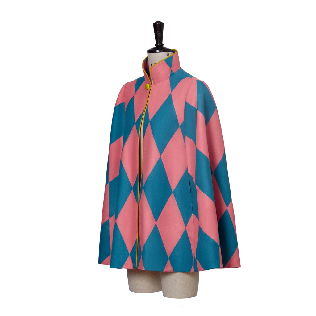 Howl Cosplay Moving Castle Cosplay Costume Howl Cloak Red Diamond Cape Men&#39;s Coat Jacket Howl Cardigan Sweater
