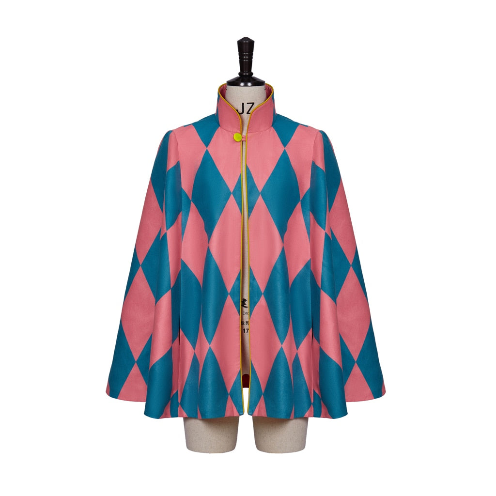 Howl Cosplay Moving Castle Cosplay Costume Howl Cloak Red Diamond Cape Men&#39;s Coat Jacket Howl Cardigan Sweater
