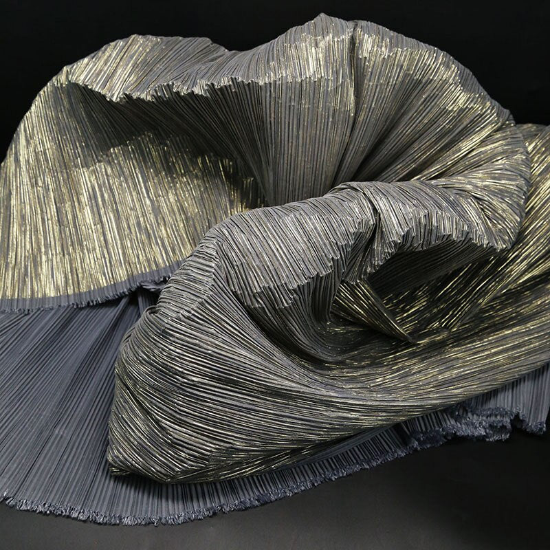 INS HOT Big Brand Design Pleated Fabric Per Half Meter,Designer Fabric for Sewing Fashion Creative Shape DIY Decoration Material