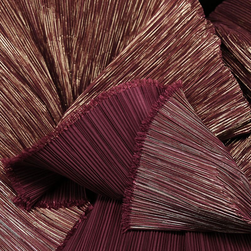 INS HOT Big Brand Design Pleated Fabric Per Half Meter,Designer Fabric for Sewing Fashion Creative Shape DIY Decoration Material