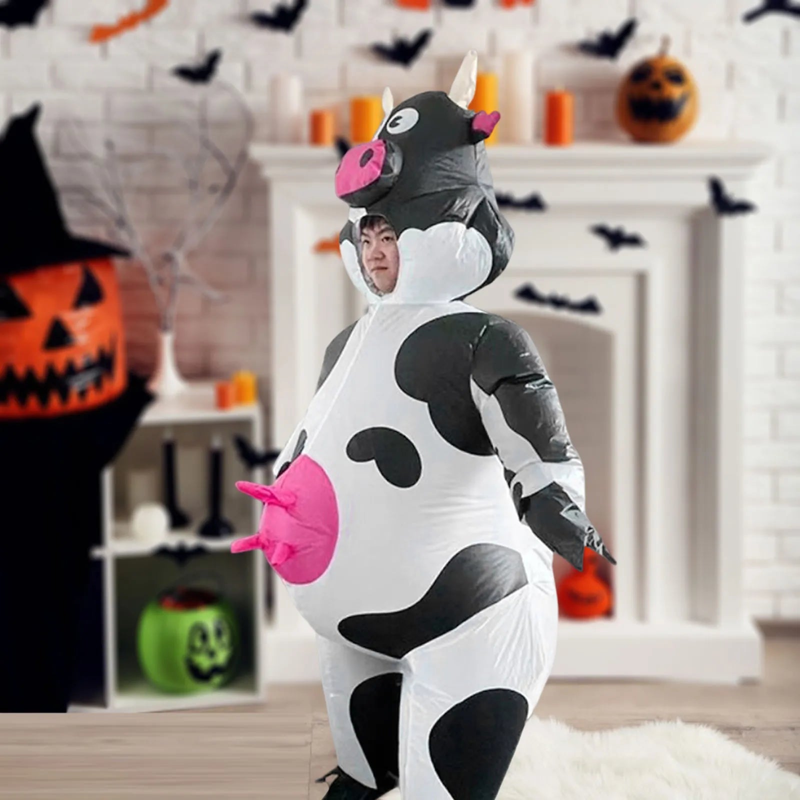 Inflatable Cow Costume Funny Outfit Cute Clothes Role Playing