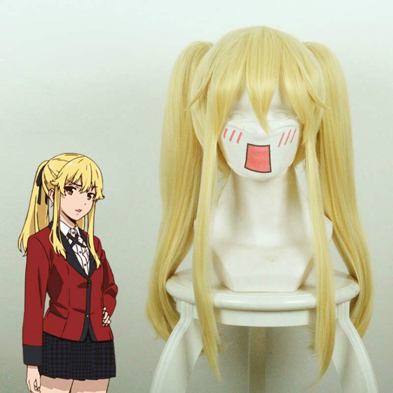 Kakegurui Yumeko Jabami Cosplay Wigs Heat Resistant Synthetic Hair Wigs Black Straight Wig