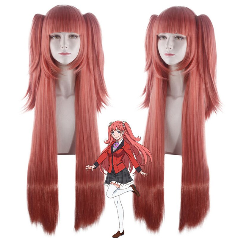 Kakegurui Yumeko Jabami Cosplay Wigs Heat Resistant Synthetic Hair Wigs Black Straight Wig