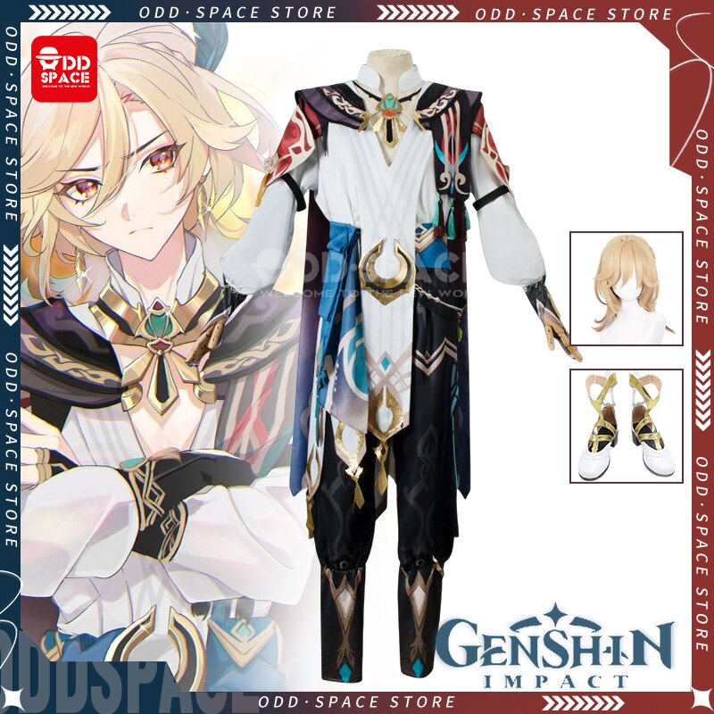 Kaveh Cosplay Gesnhin Impact Cosplay Costume Game Genshin Kaveh Cosplay Wig Shoes Prop Kaveh Alhaitham Cosplay Anime Party Gifts