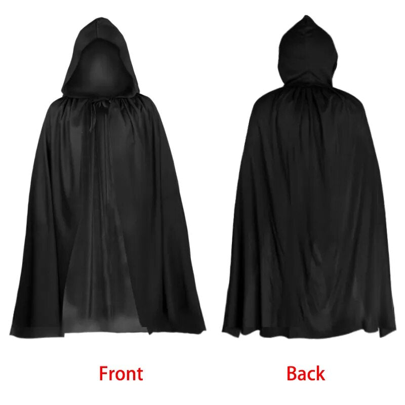Kids Adult Vampire Cloak Cape Red Black Double Side Wear Hooded Cloak Halloween Party Cosplay Costume Men Women Clothes
