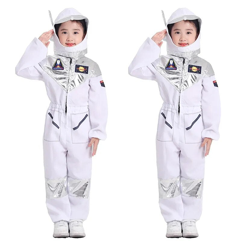Kids Astronaut Costume Space Suit Adventure Jumpsuit Kid Halloween Cosplay Costume Carnival Full Dressing Ball Rocket Space Suit