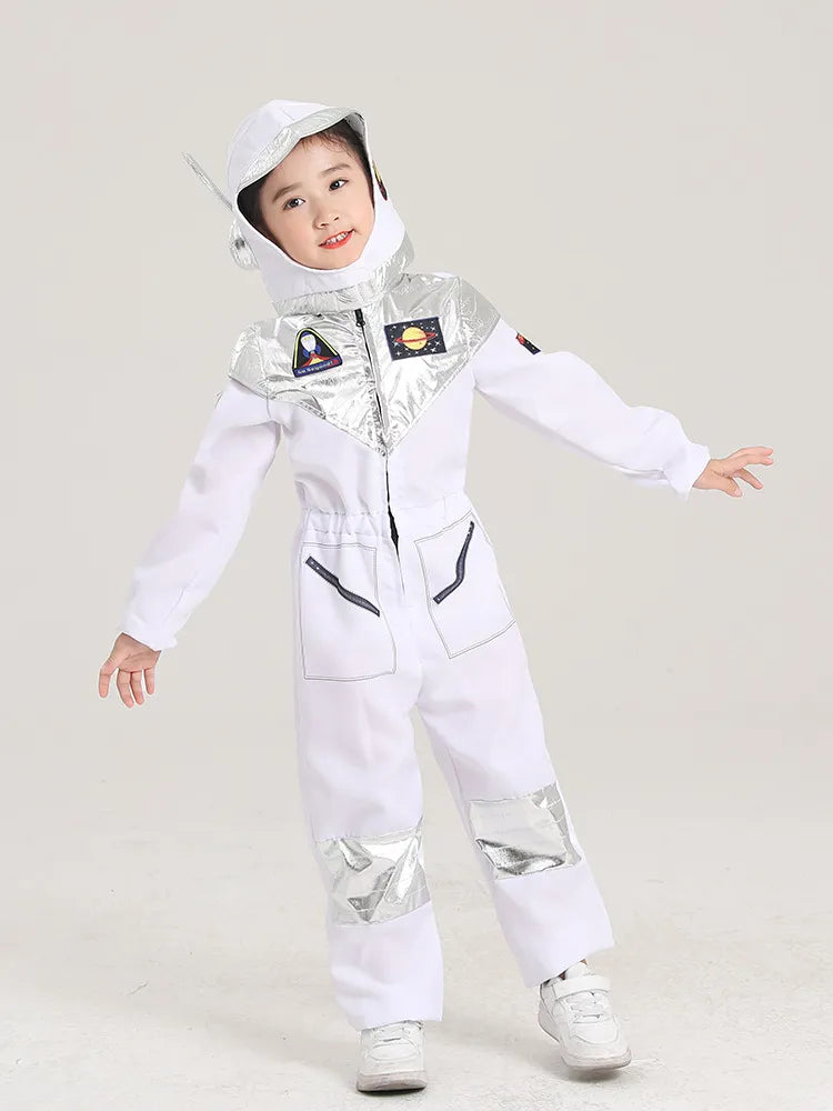 Kids Astronaut Costume Space Suit Adventure Jumpsuit Kid Halloween Cosplay Costume Carnival Full Dressing Ball Rocket Space Suit