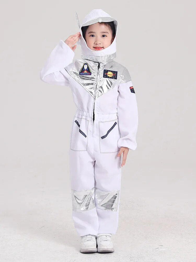 Kids Astronaut Costume Space Suit Adventure Jumpsuit Kid Halloween Cosplay Costume Carnival Full Dressing Ball Rocket Space Suit