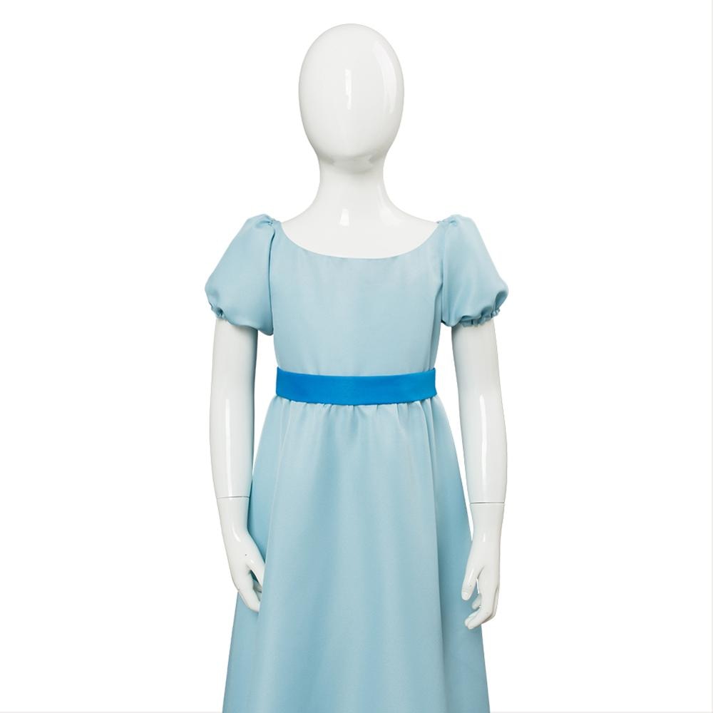 Kids Child Peter Cos Pan Wendy Cosplay Costume Blue Dress Belt Outfits Kids Children Halloween Carnival Suit