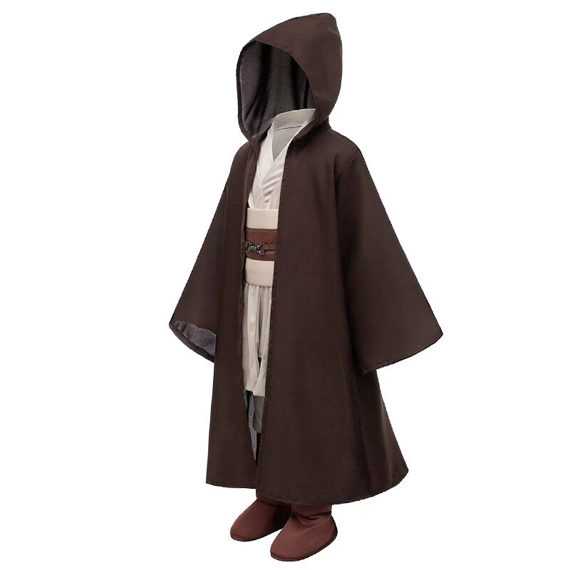 Kids Halloween Costumes Jedi Warrior Cosplay Hooded Cloak Clothing Full Suit Star War Masquerade Party Cosplay Costume