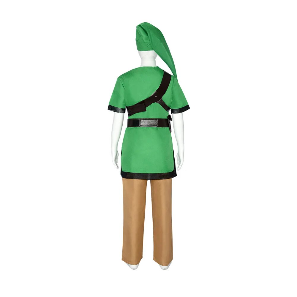Link Full Set Green Shirt of The Legend Game of Zleda:Skyward Sword Unisex Adult Kids Halloween Party Cosplay Costume Uniform
