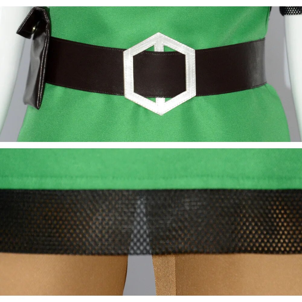 Link Full Set Green Shirt of The Legend Game of Zleda:Skyward Sword Unisex Adult Kids Halloween Party Cosplay Costume Uniform