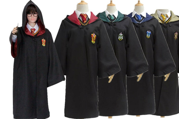 Magic Cape Cloak Robe Hermione Granger Cosplay Costume Skirt HarryyPotter Scarf Glasses Gryffindor Holiday PartyGift Accessories