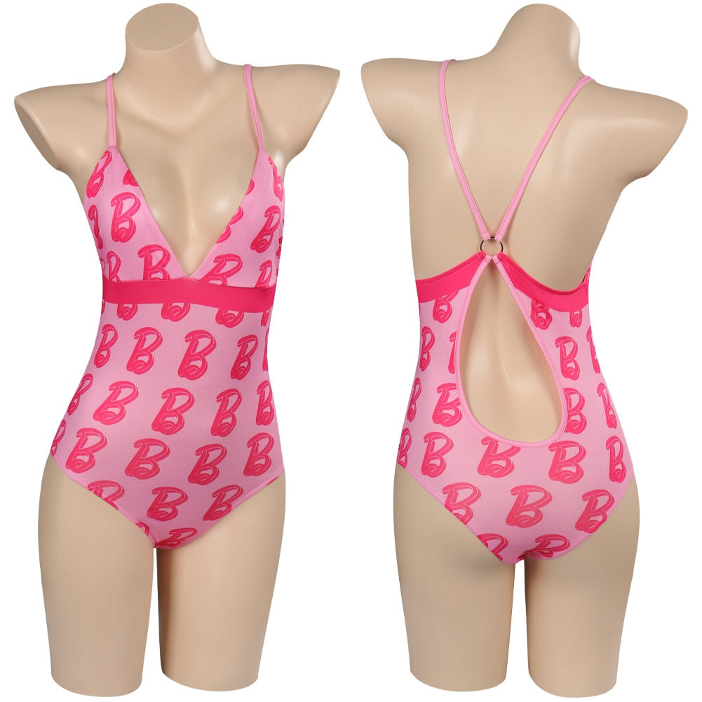 Margot Barbier Princess Cosplay Swimsuit Women Costume Summer Sexy Swimwear Outfits Halloween Carnival Party Disguise Jumpsuit