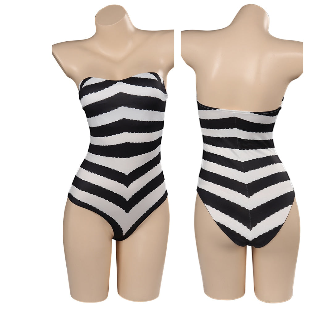 Margot Barbier Princess Cosplay Swimsuit Women Costume Summer Sexy Swimwear Outfits Halloween Carnival Party Disguise Jumpsuit