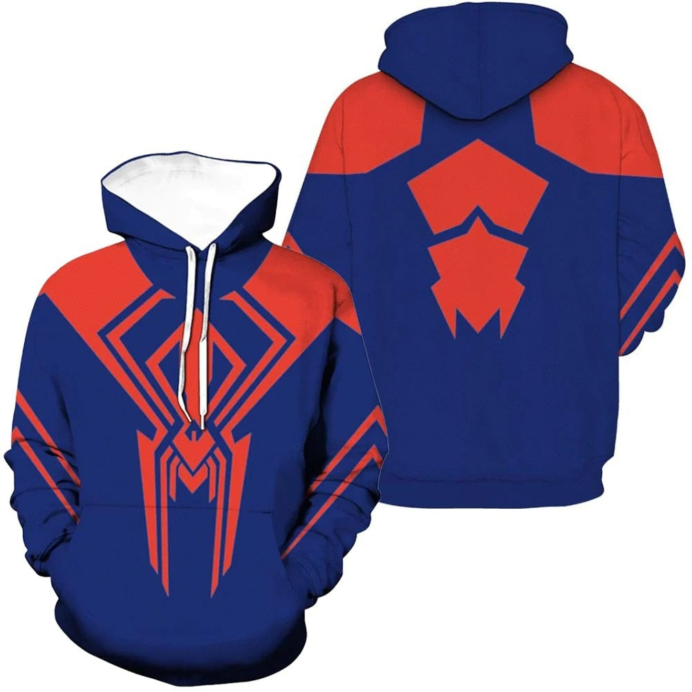 Spider Man  Hoodies Miguel O&#39;Hara Anime 3d Printing Cosplay Zipper Sweater Casual Outer Cartoon Men Clothing Sweater