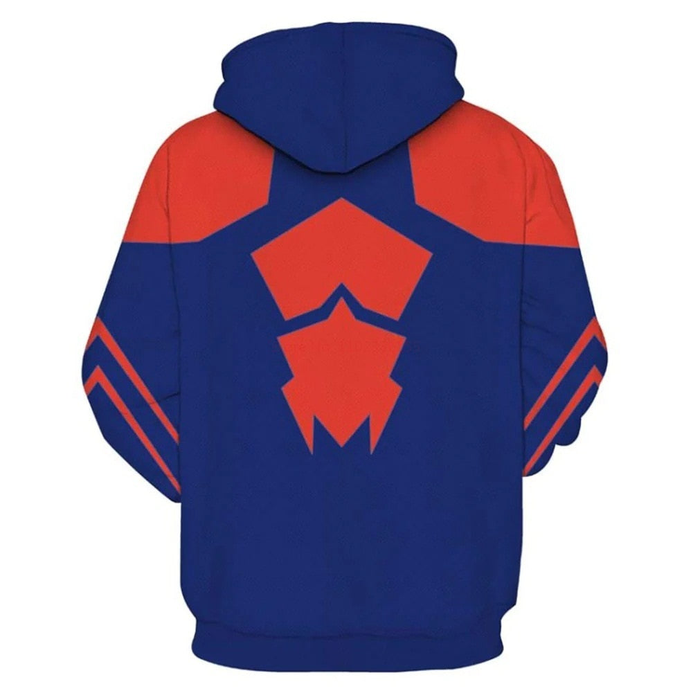 Spider Man  Hoodies Miguel O&#39;Hara Anime 3d Printing Cosplay Zipper Sweater Casual Outer Cartoon Men Clothing Sweater