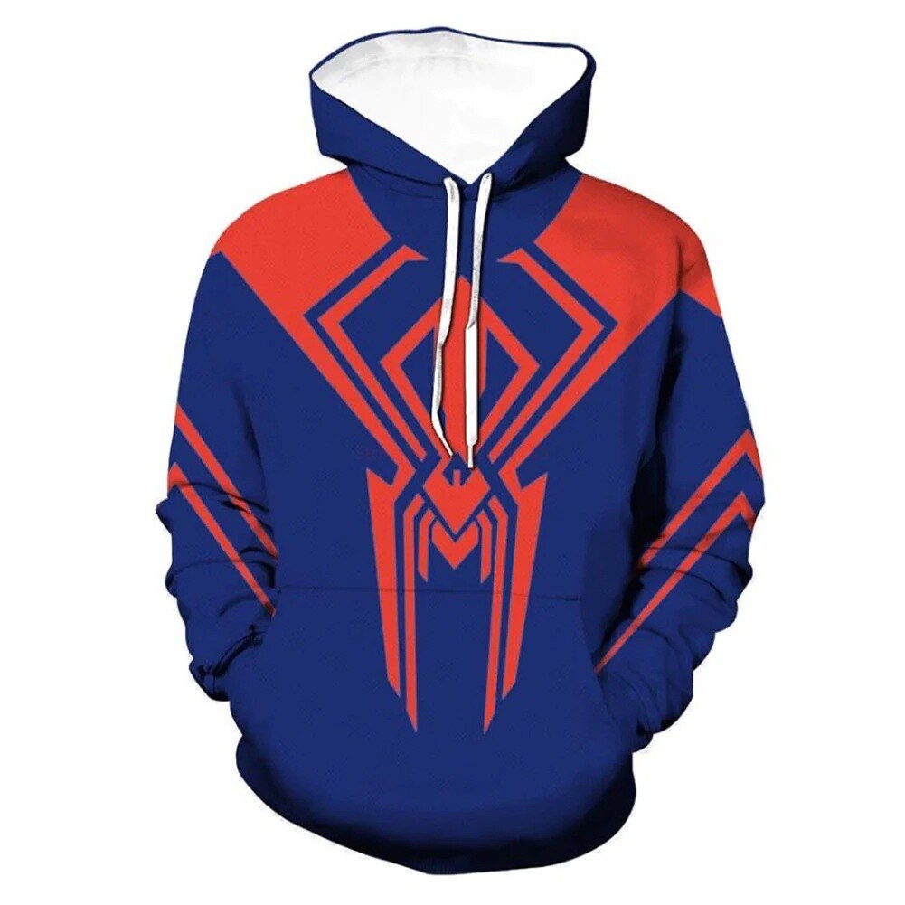Spider Man  Hoodies Miguel O&#39;Hara Anime 3d Printing Cosplay Zipper Sweater Casual Outer Cartoon Men Clothing Sweater