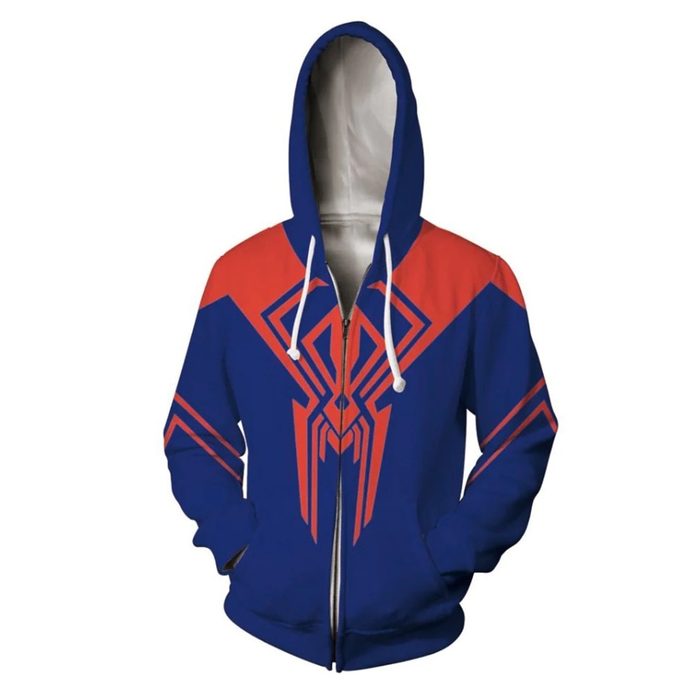 Spider Man  Hoodies Miguel O&#39;Hara Anime 3d Printing Cosplay Zipper Sweater Casual Outer Cartoon Men Clothing Sweater